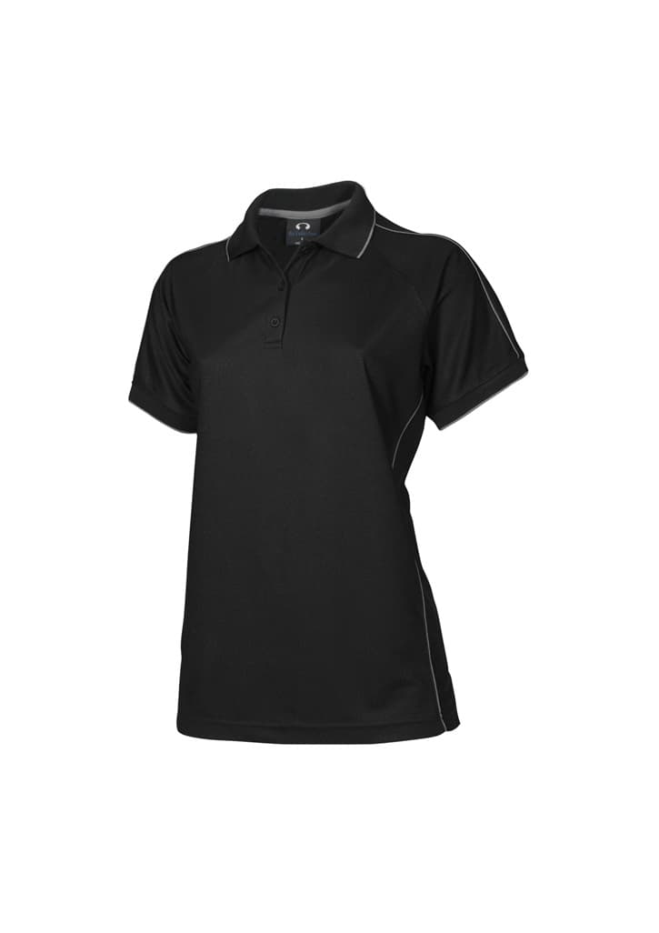 Resort Womens Short Sleeve Polo — Black/Charcoal