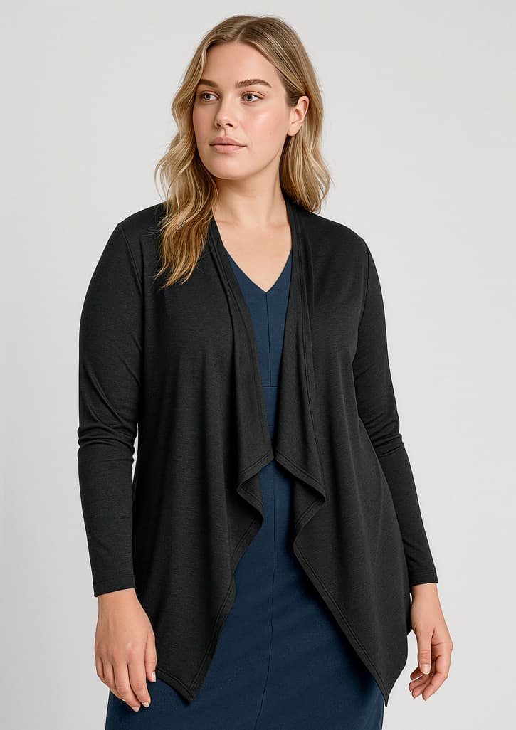 Sofia Womens Waterfall Cardigan — Black