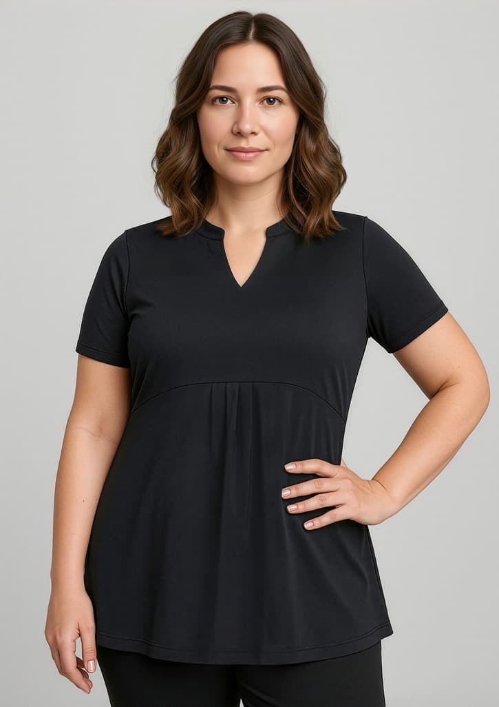 Mali Womens Stretch Tunic T-Top — Black