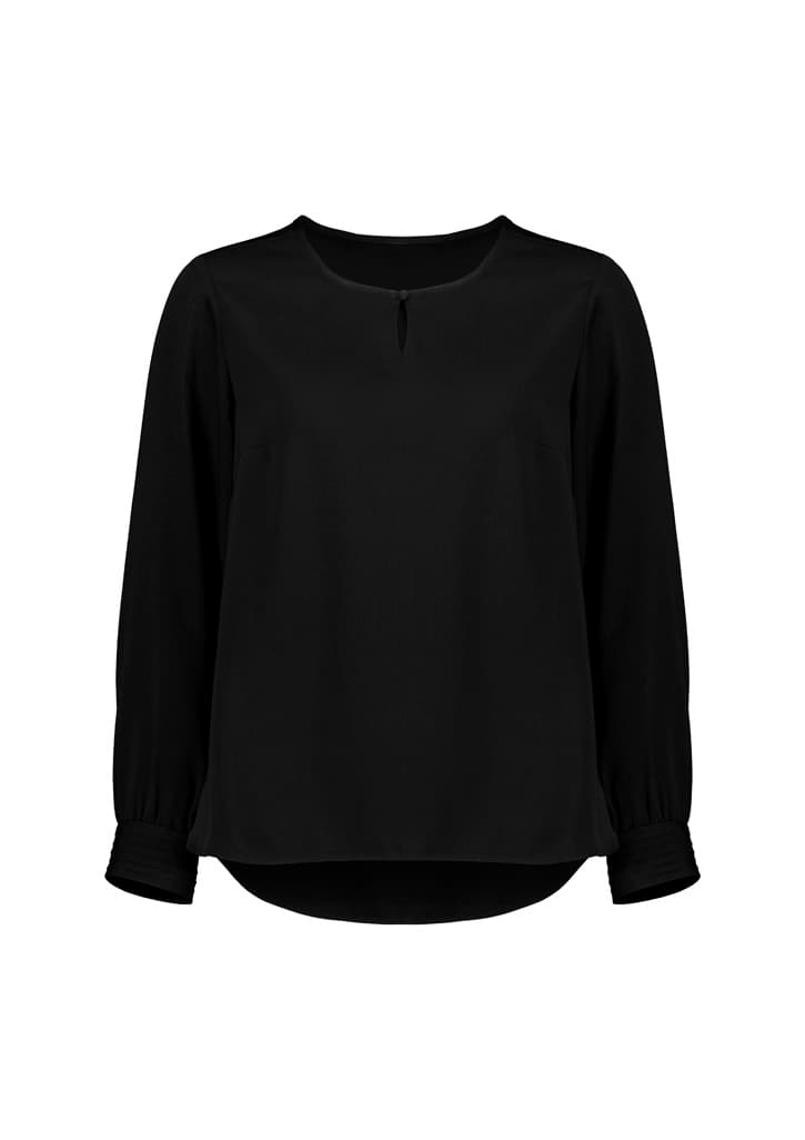 Evelyn Womens Long Sleeve Blouse — Black
