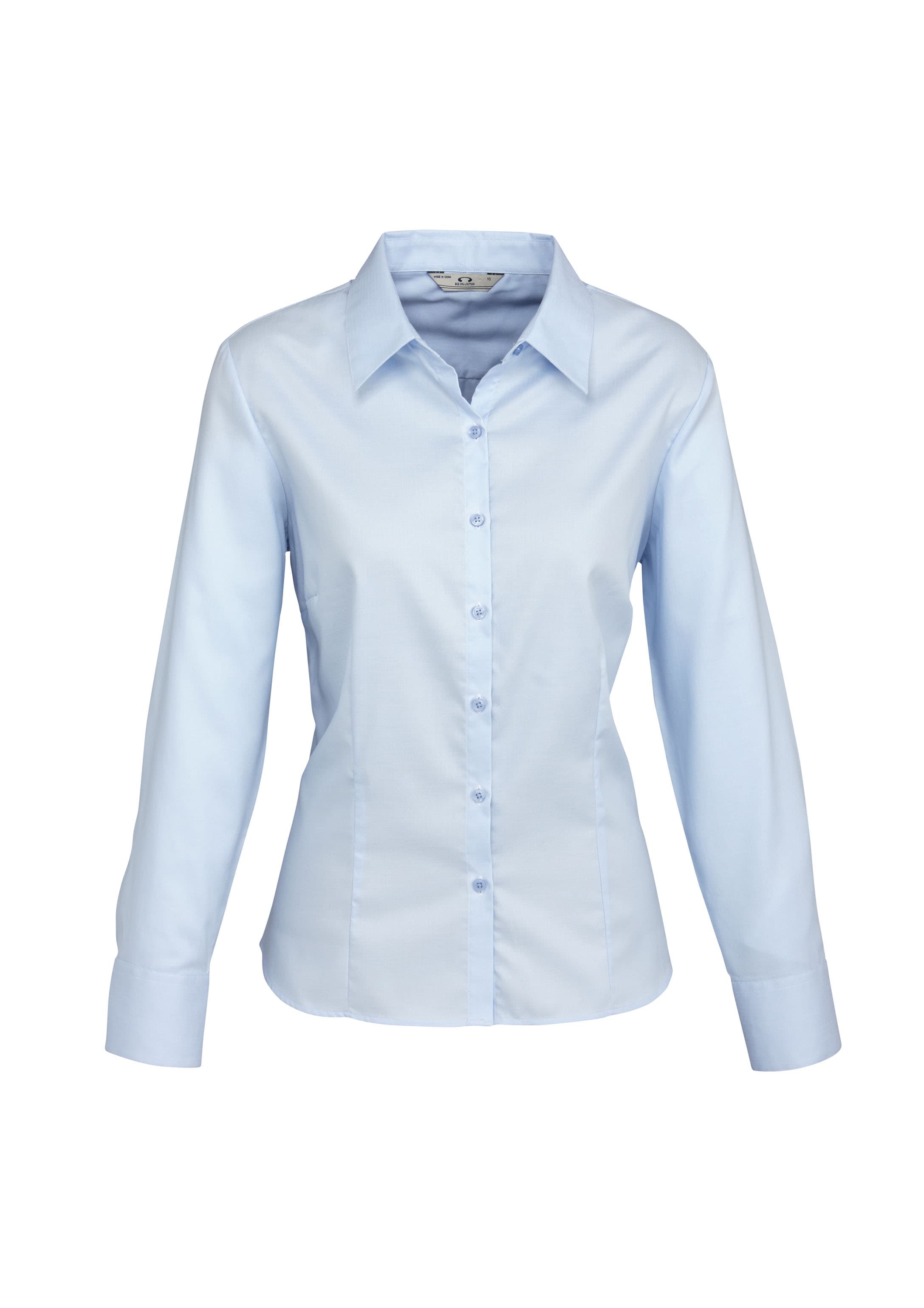 Luxe Womens Long Sleeve Shirt — Blue