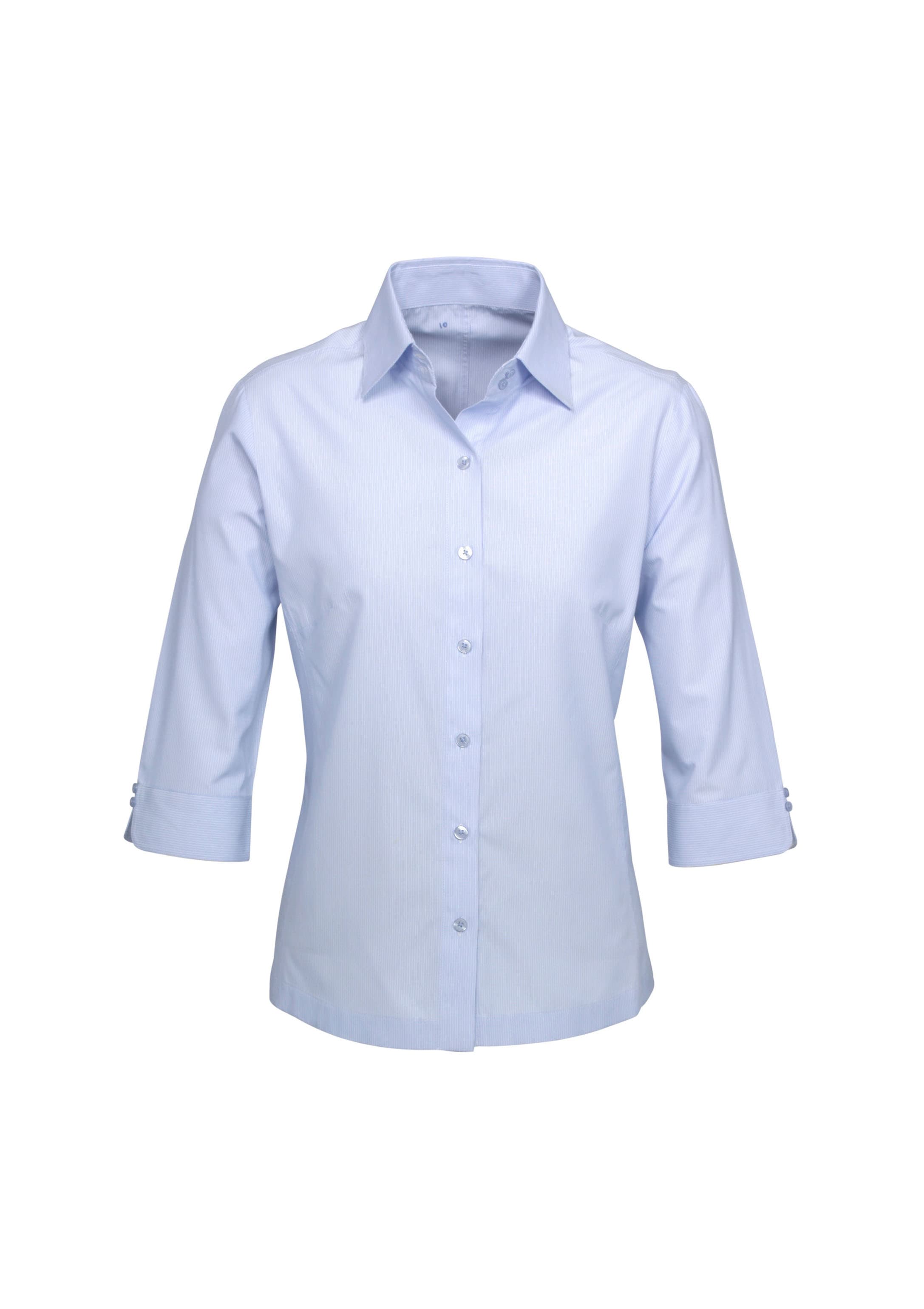 Ambassador Womens 3/4 Sleeve Shirt — Blue