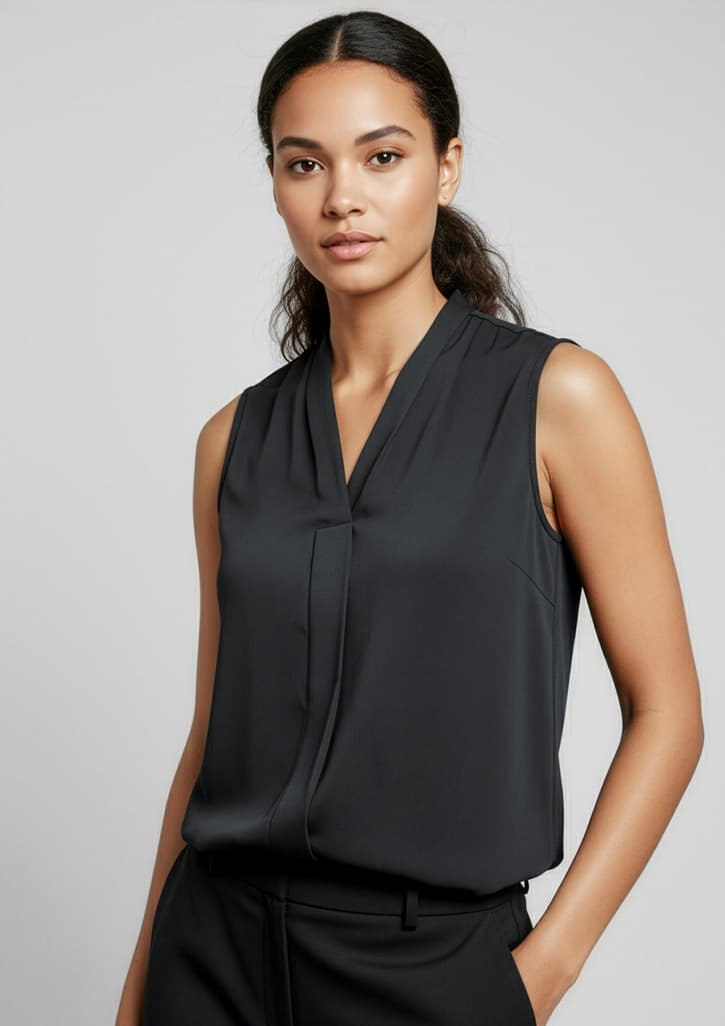 Madison Womens Sleeveless Top — Black