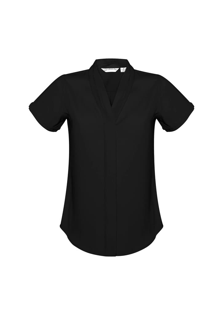 Madison Womens Short Sleeve Shirt — Black