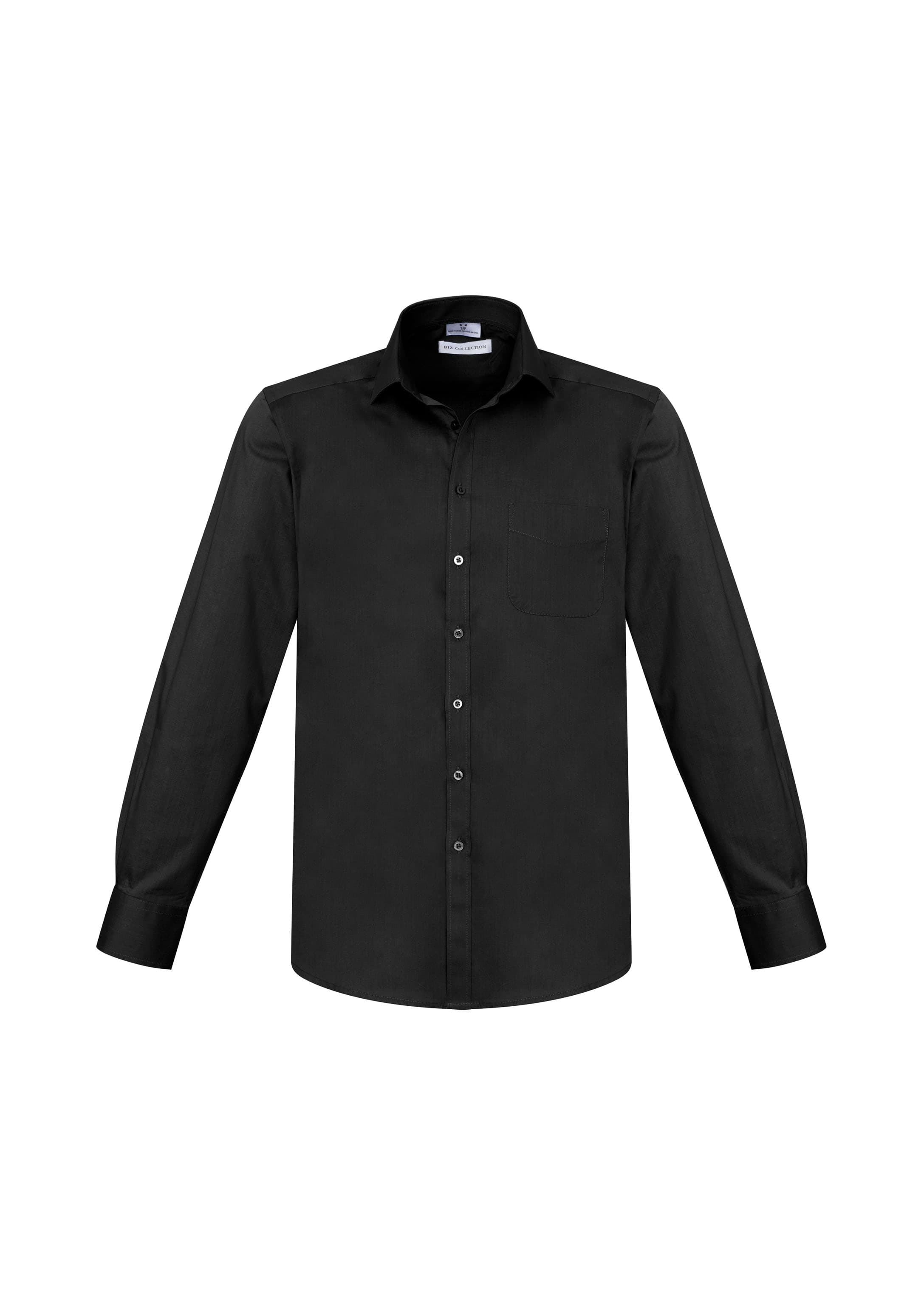 Monaco Mens Long Sleeve Shirt — Black