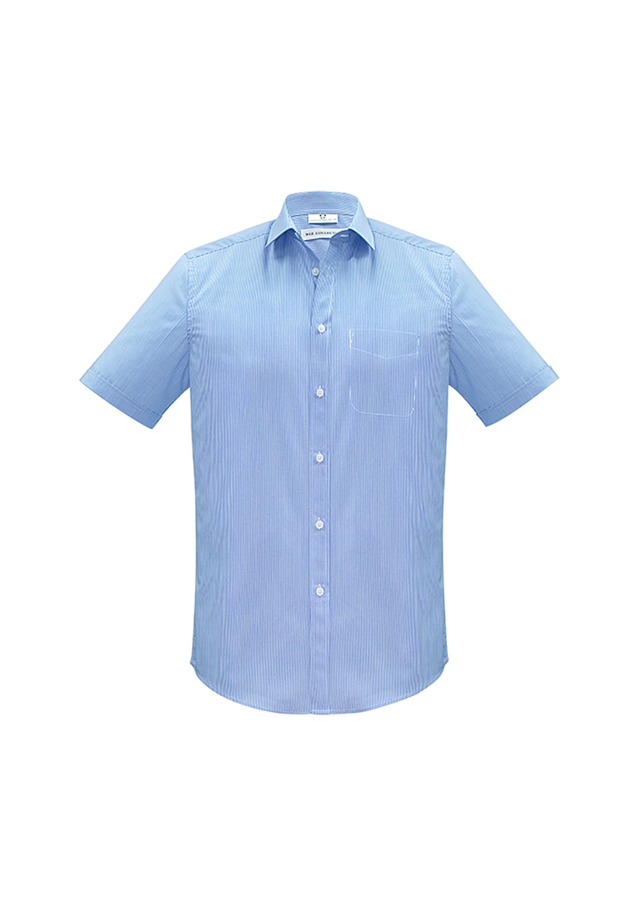 Euro Mens Short Sleeve Shirt — Blue