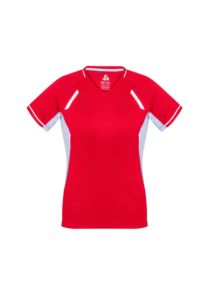 Renegade Womens Short Sleeve Tee — Red/White/Silver