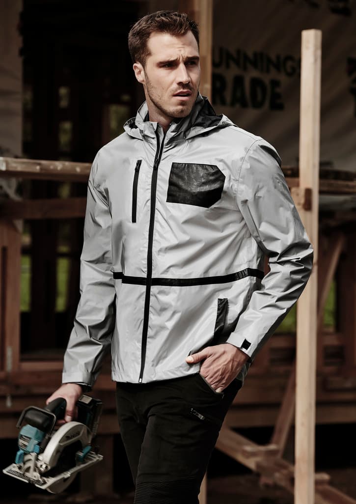 Unisex Streetworx Reflective Waterproof Jacket — Reflective Silver