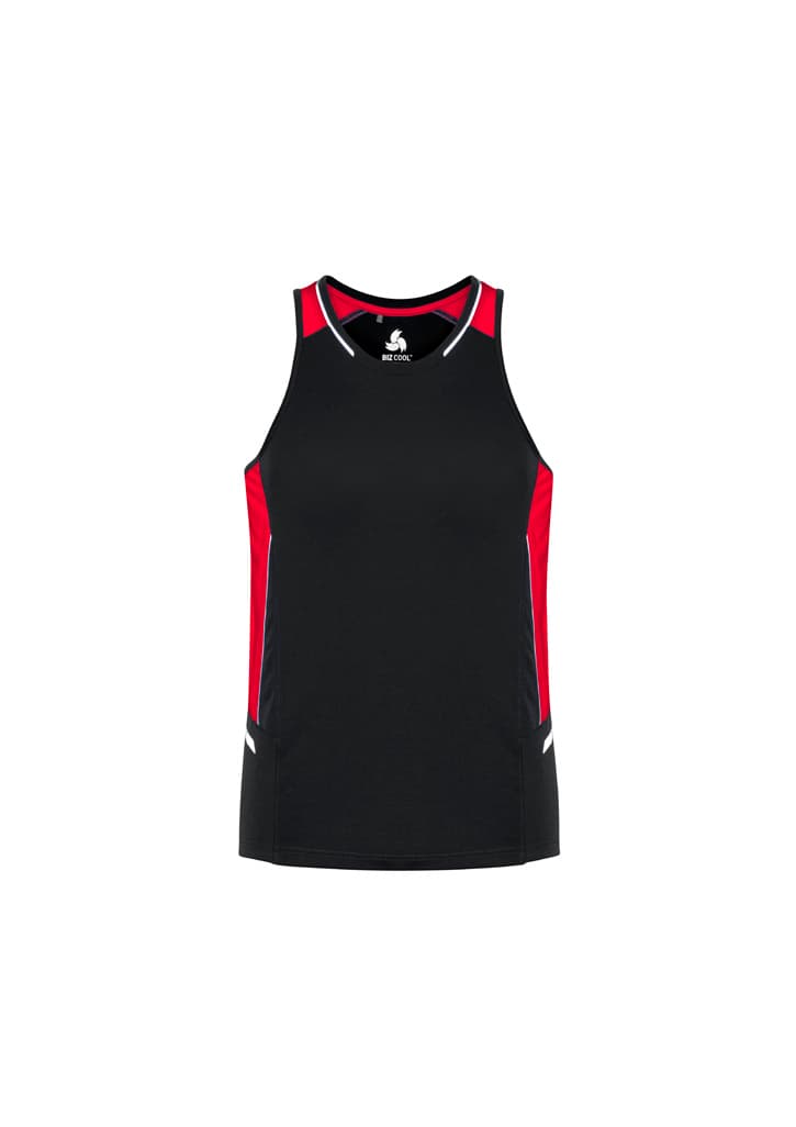 Renegade Mens Singlet — Black/Red/Silver