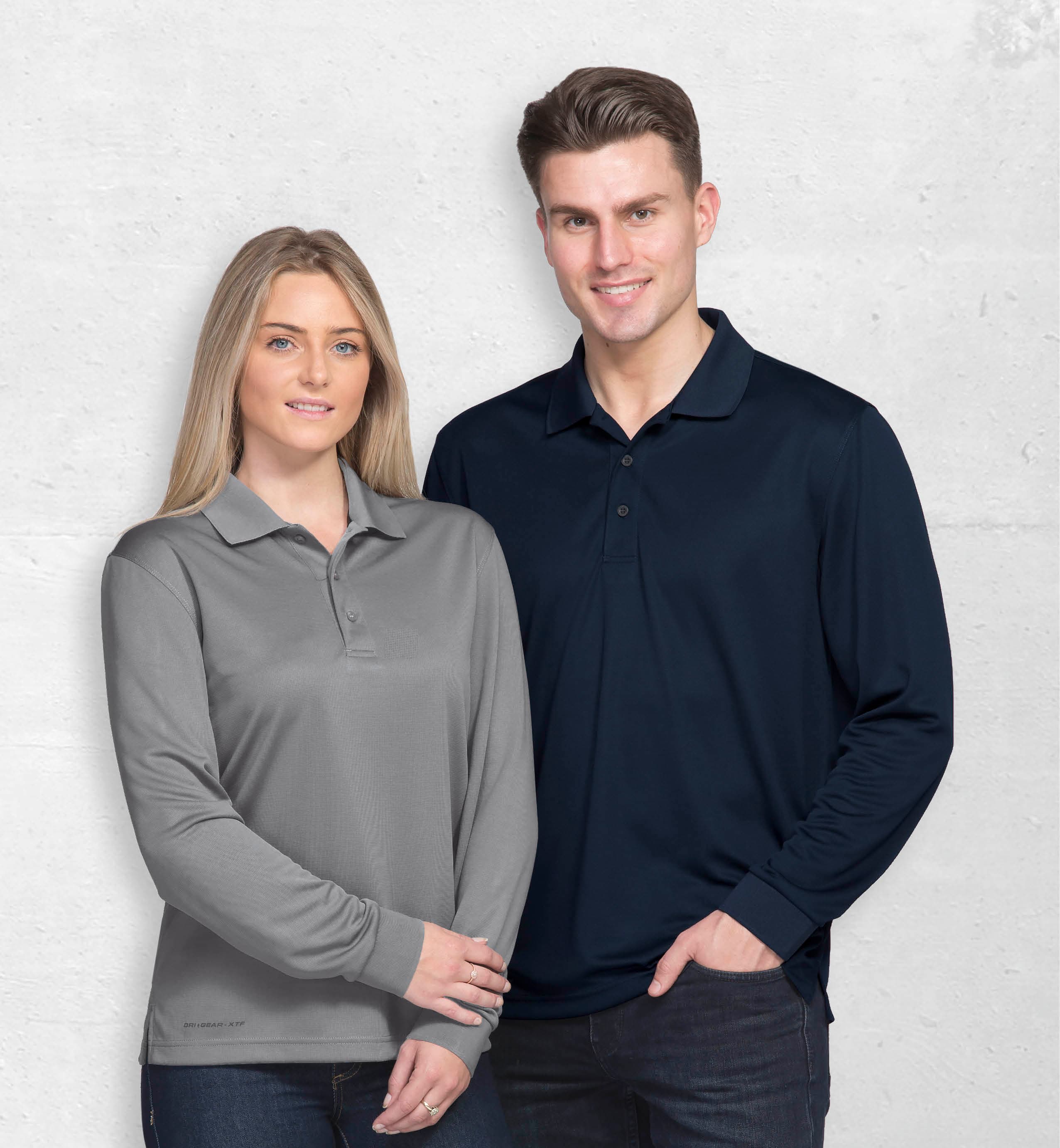 Dri Gear Long Sleeve Axis Polo — Aluminium