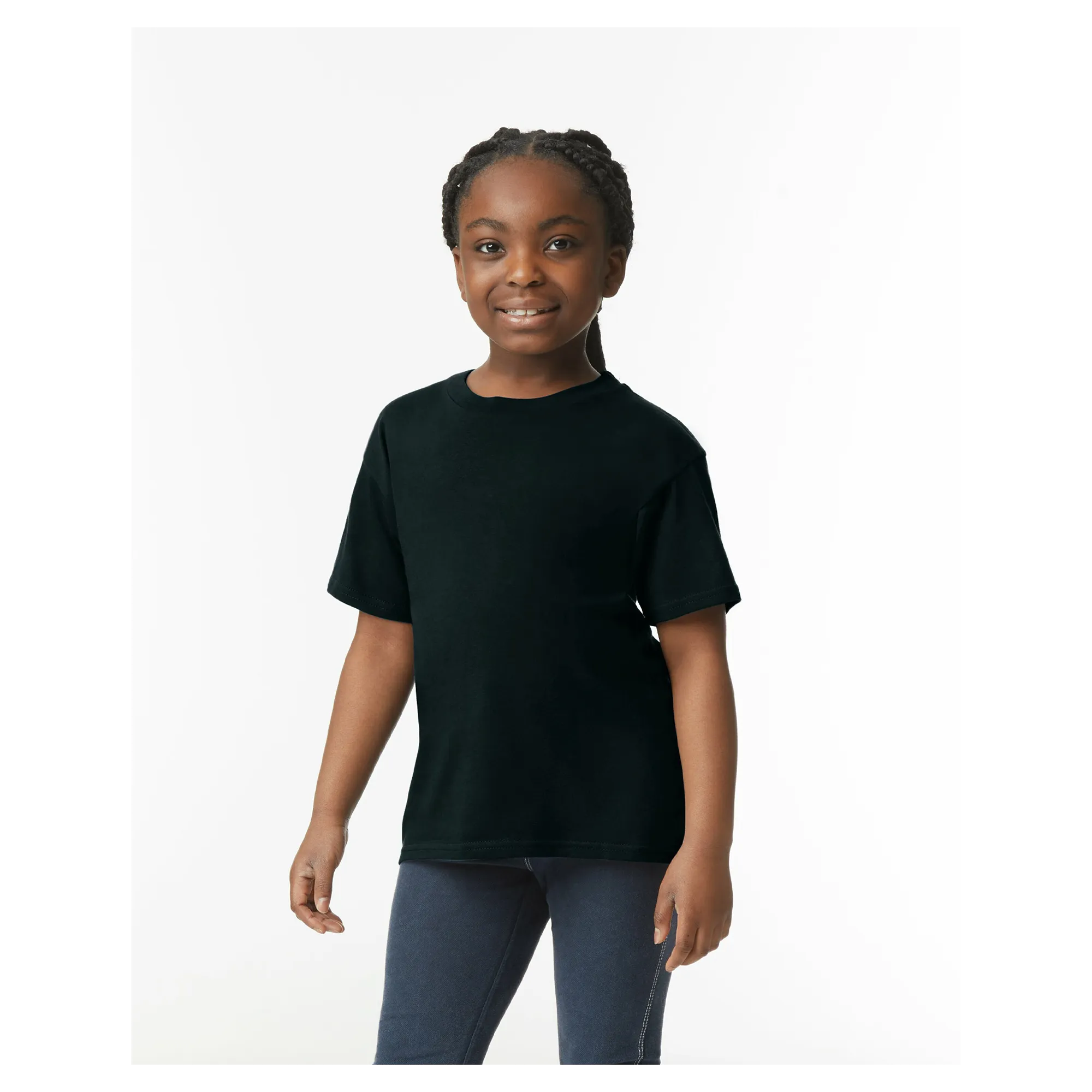 64000B Gildan Youth Softstyle Short Sleeve T-shirt — Black