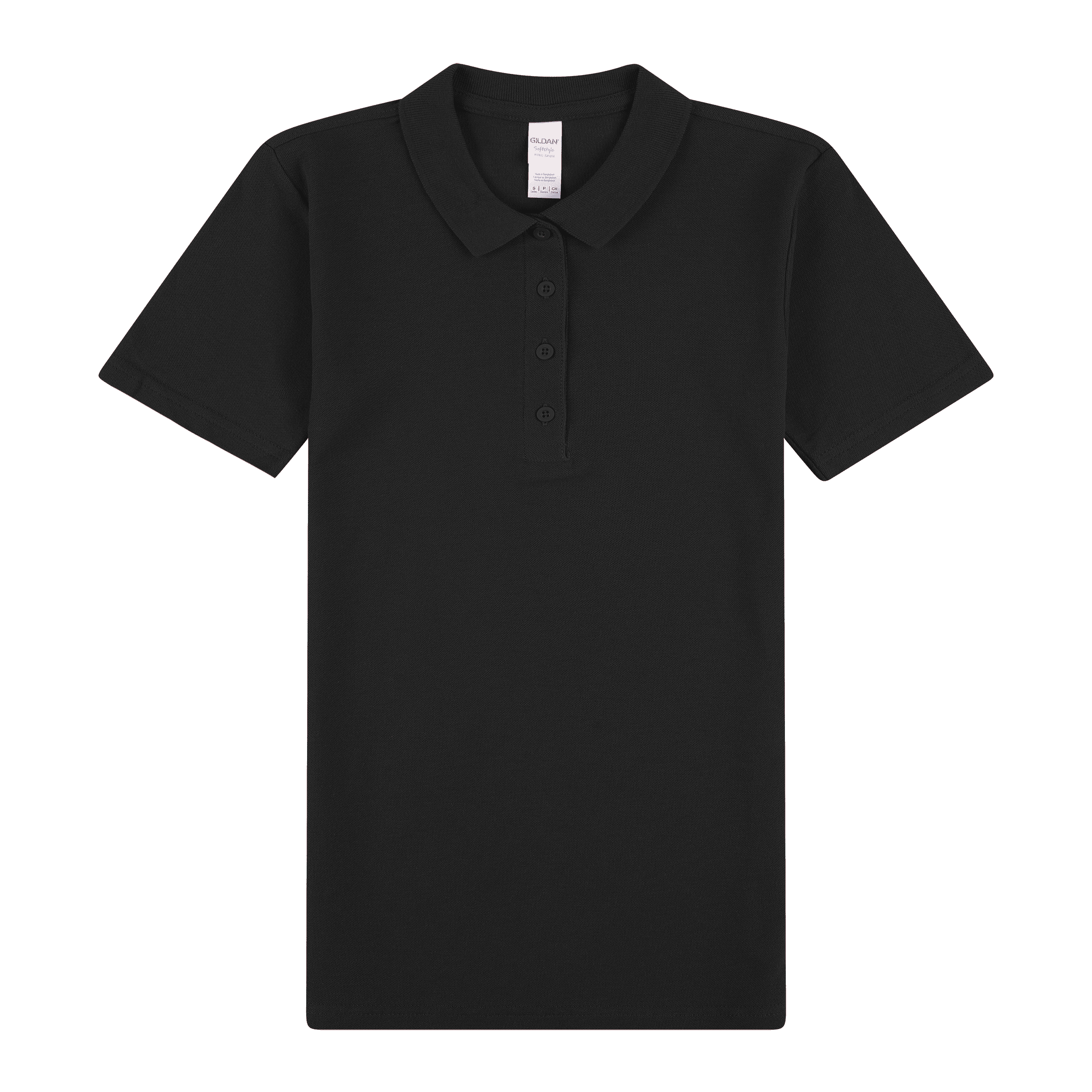 64800L Gildan Softstyle Ladies' Double Pique Polo — Black