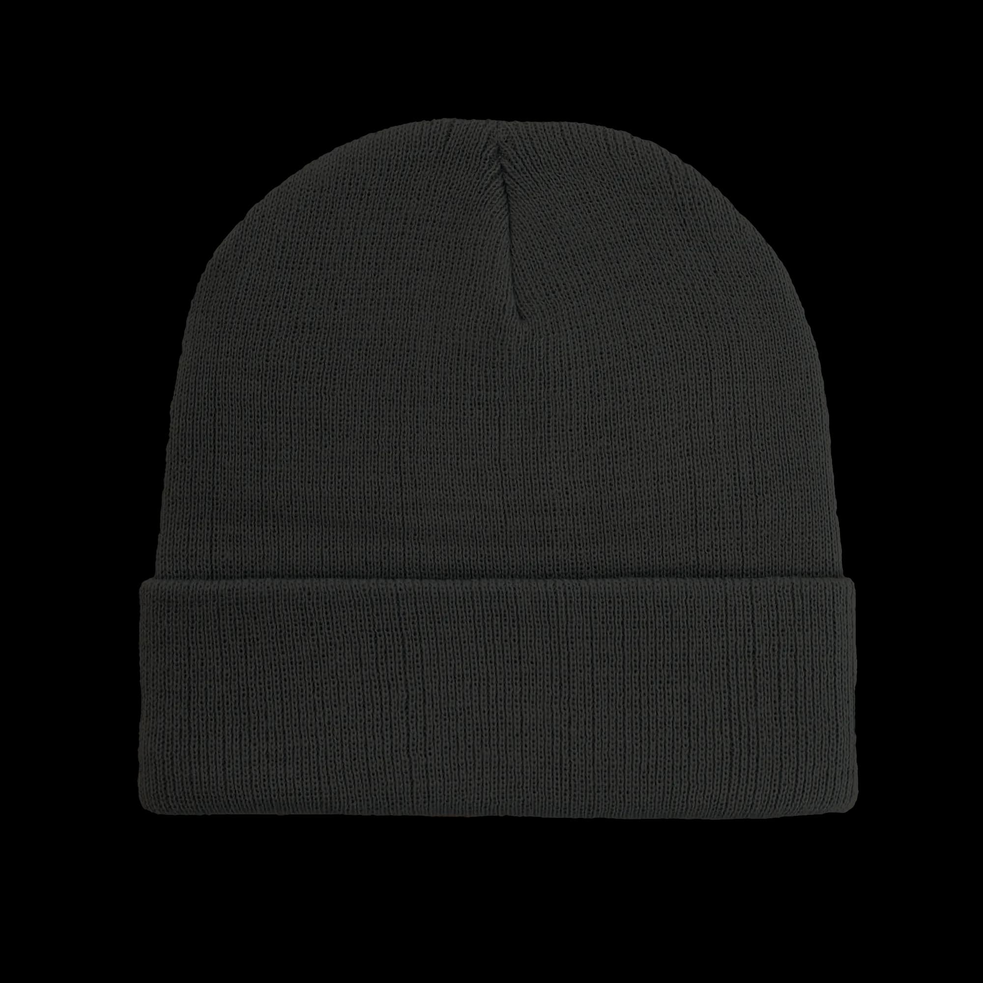 B001/B101R - 24 Cuffed Knitted Beanie — Black