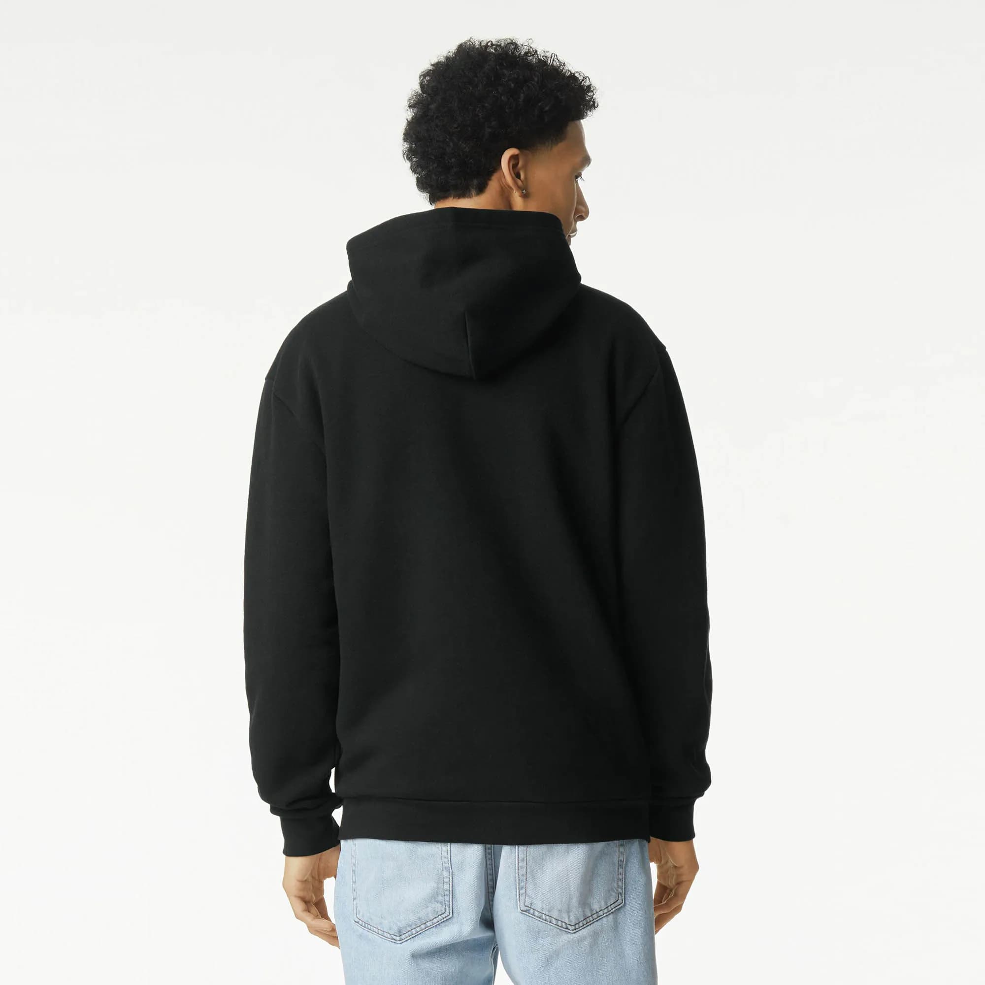 RF497 American Apparel Reflex Fleece Unisex Full Zip Hooded Sweat — Black