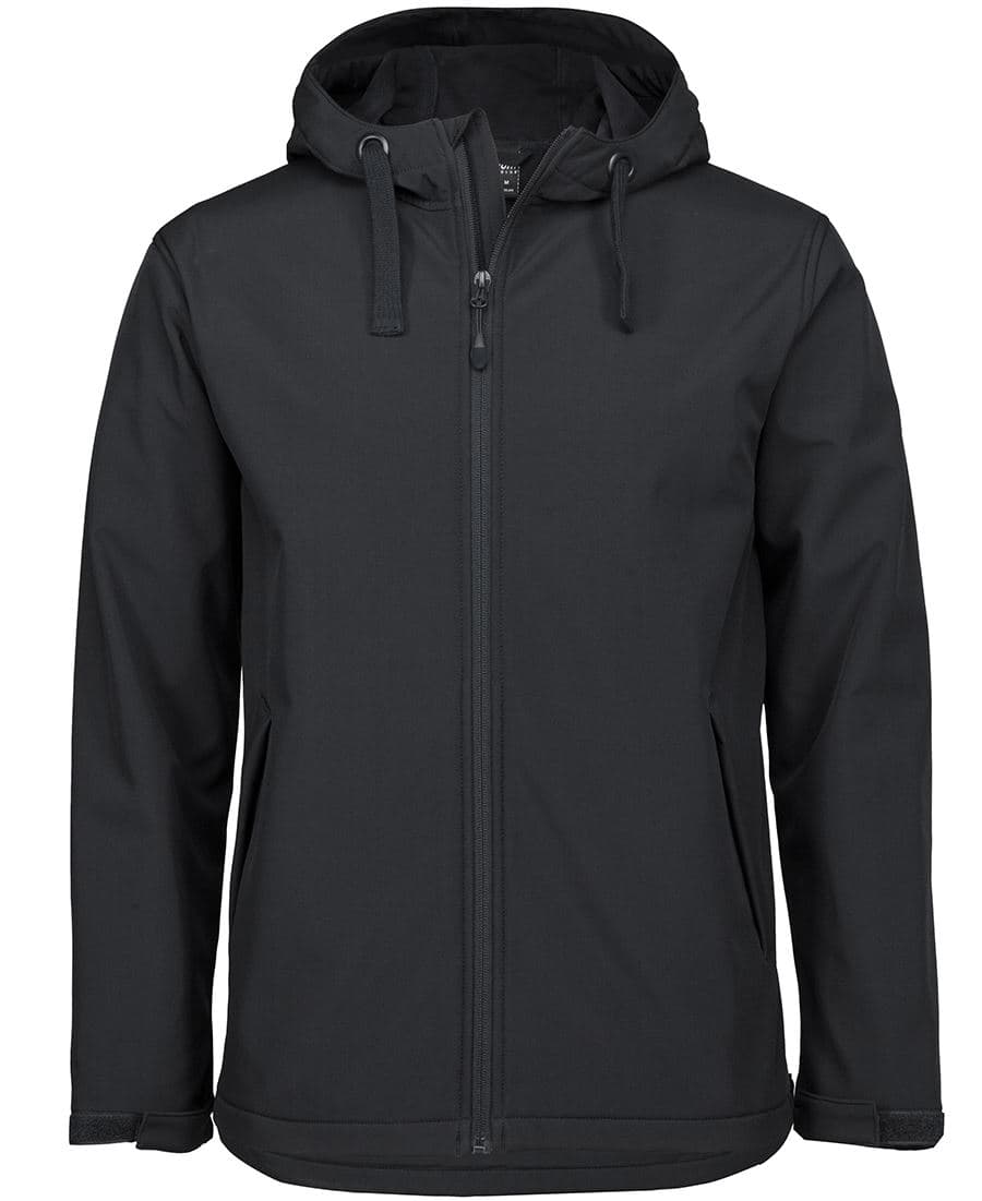 PDM THREE LAYER HOODED SOFTSHELL JACKET BLACK-2XS — Black