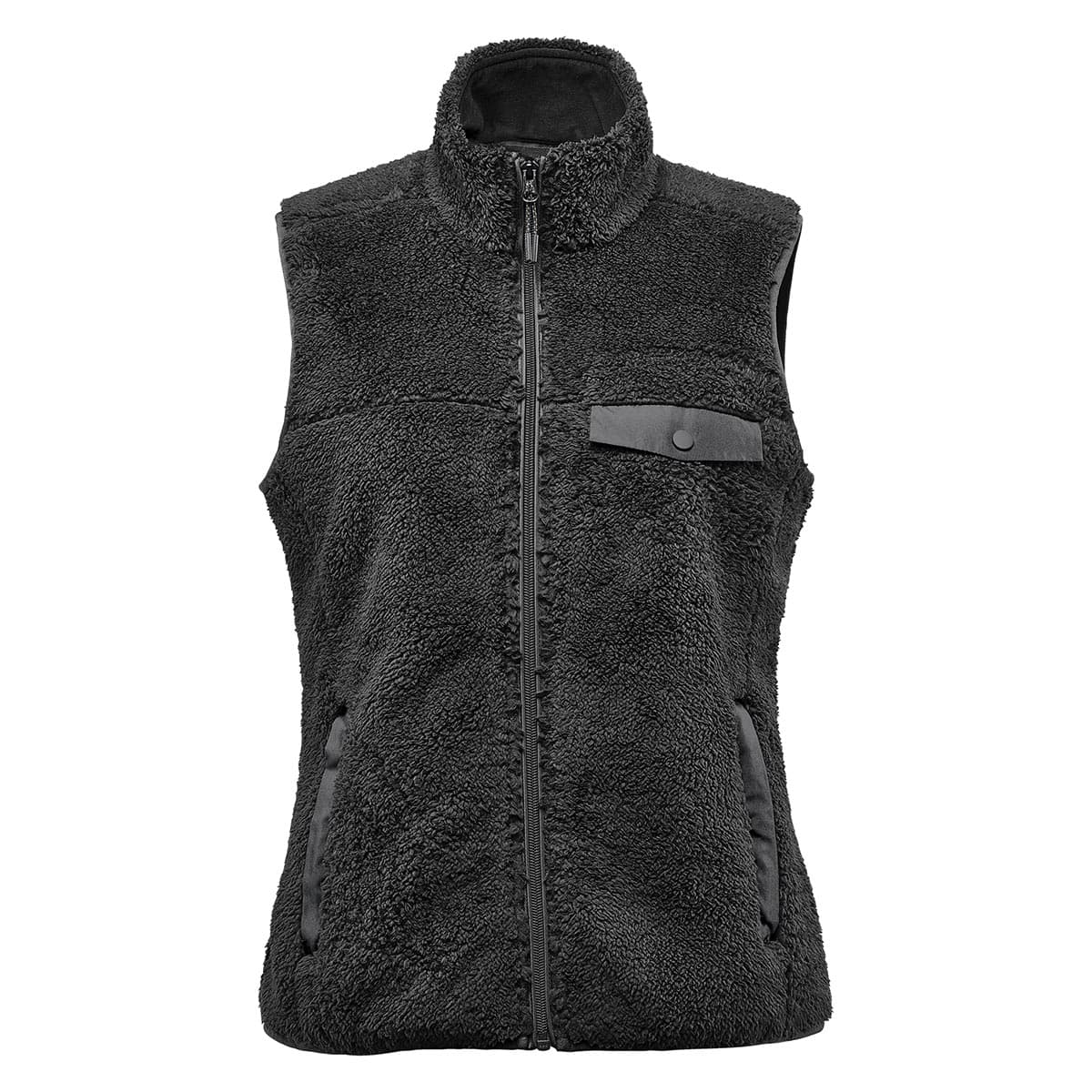 WOMENS BERGEN SHERPA FLEECE VEST — Black
